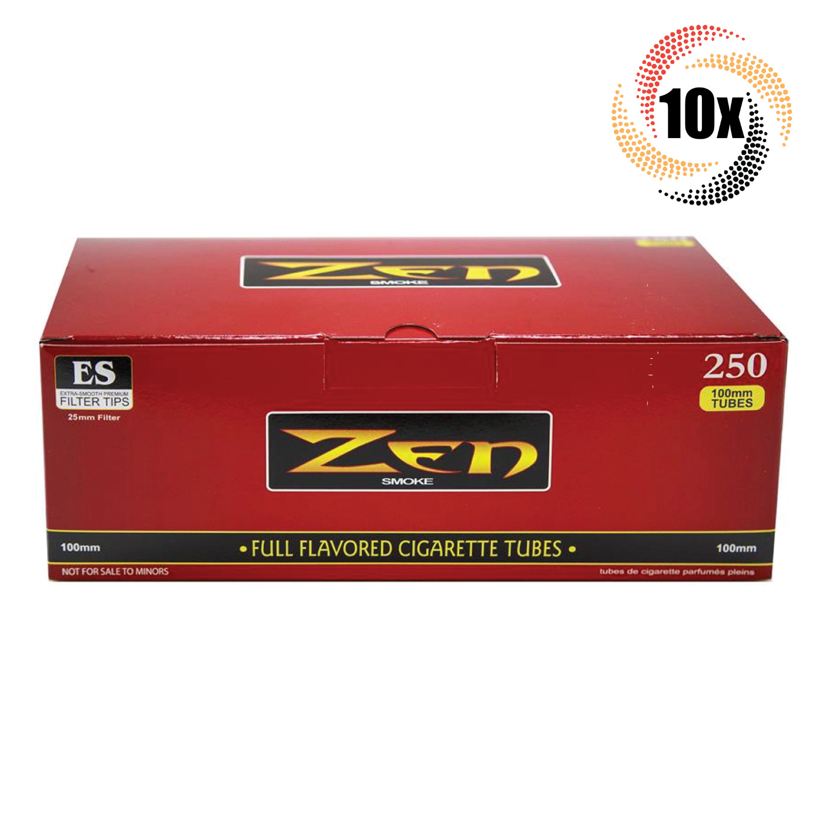 10x Boxes ZEN Cigarette Tubes Regular 100MM ( 2,500 Tubes ) Cigarette Tube RYO