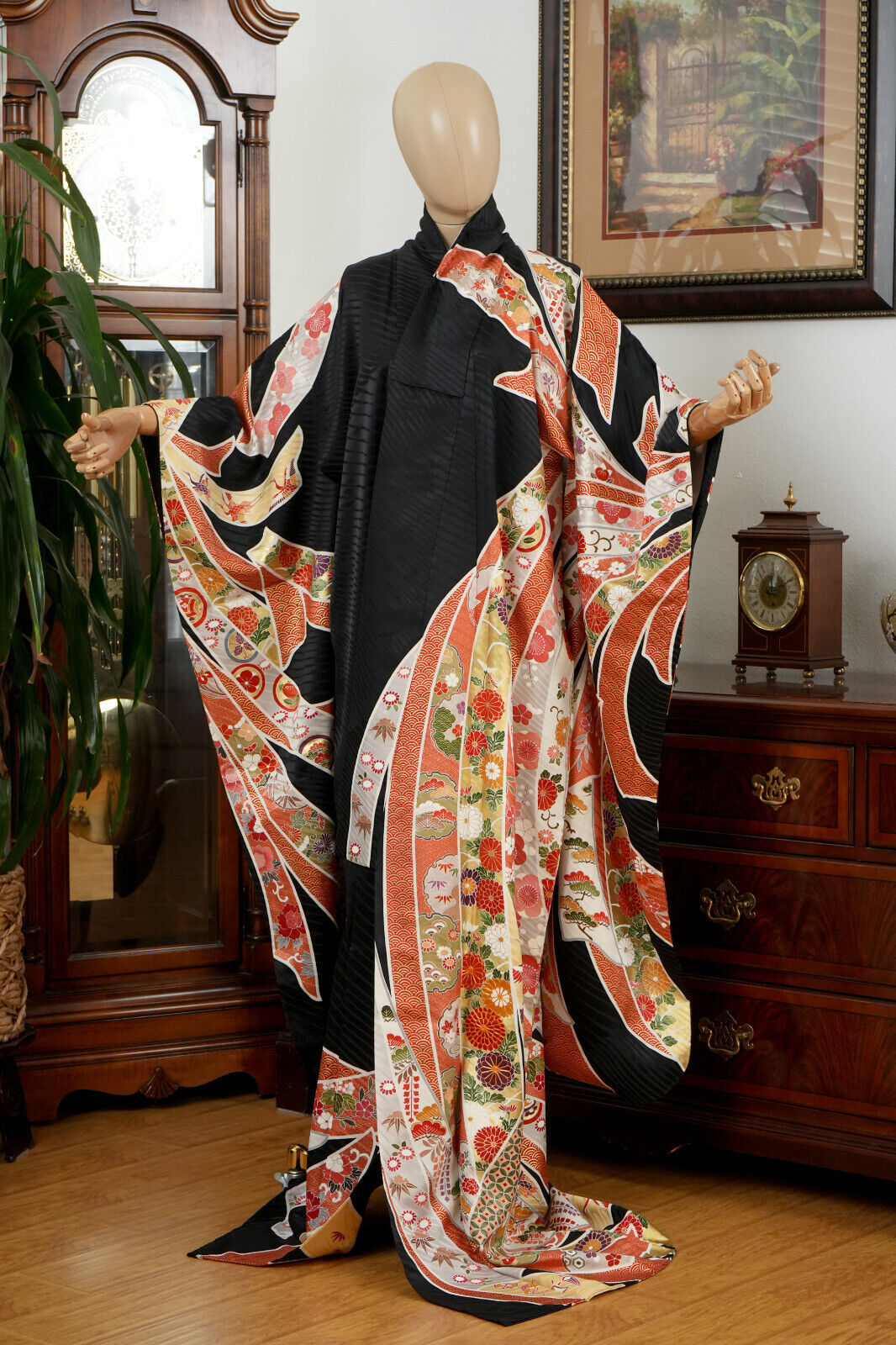 DEAR VANILLA JAPANESE FURISODE SILK KIMONO WOMEN'S AUTHENTIC JAPAN MADE VINTAGE