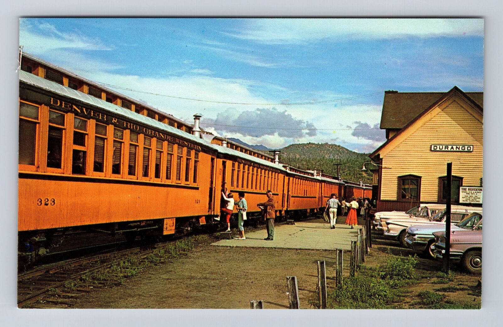 Durango CO-Colorado, Narrow Gauge Train Durango Depot, Vintage Souvenir Postcard