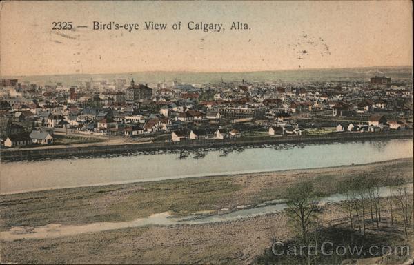 Canada 1911 Bird\'s Eye View of Calgary,AB Alberta The Fair Antique Postcard