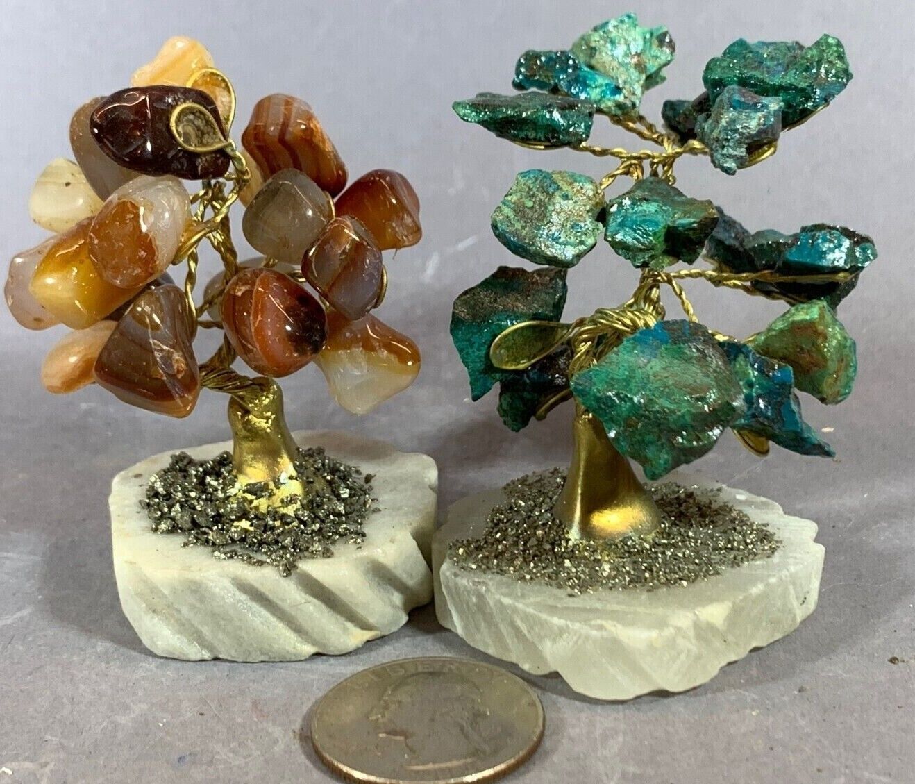 LUCKY MONEY TREES - CHRYSOCOLA  AND CARNELIAN WITH MIXED COLORING