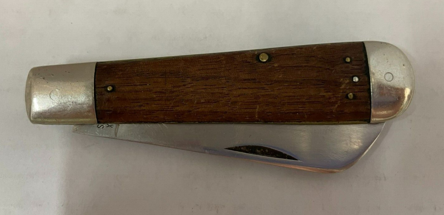 Vintage Case XX Stainless USA 1199 SH R Wood Whaler Folding Pocket Knife
