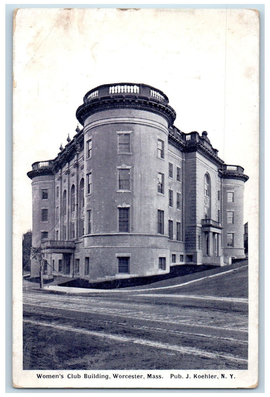 c1905 Women's Club Building Worcester Massachusetts MA Antique Unposted Postcard
