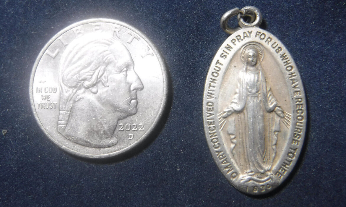 Catholic Miraculous Medal, .925 Sterling Silver