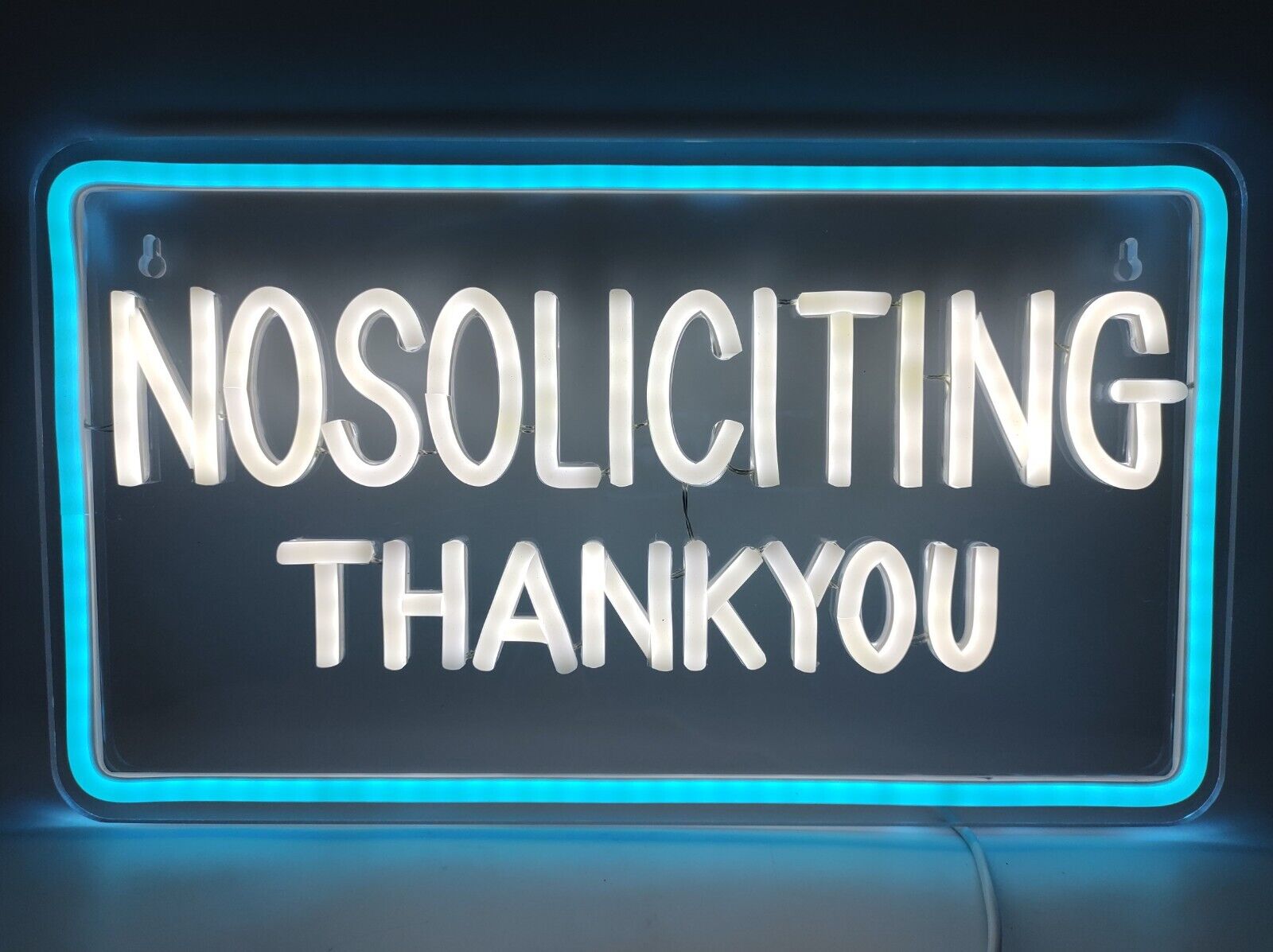 No Soliciting Thank You Neon Sign  Room Bar Decoration LED Light Up Storefront