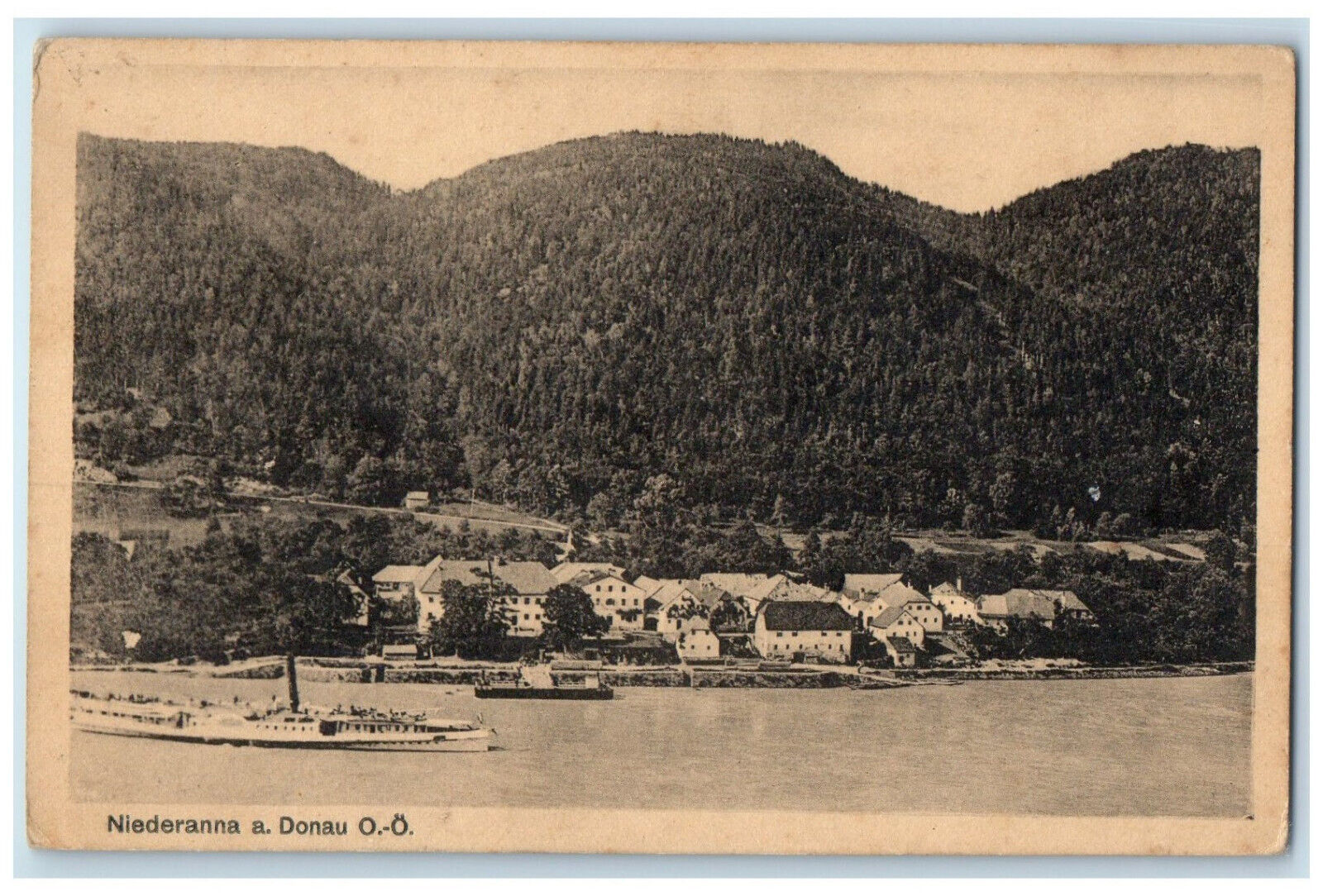 c1940's Steamer Niederanna a. Donau Danube River Austria Vintage Postcard