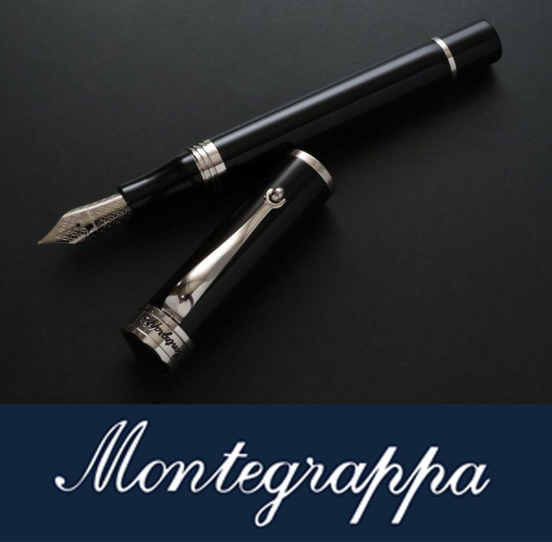  Montegrappa Fountain Pen Ducale Black Silver Japan seller;