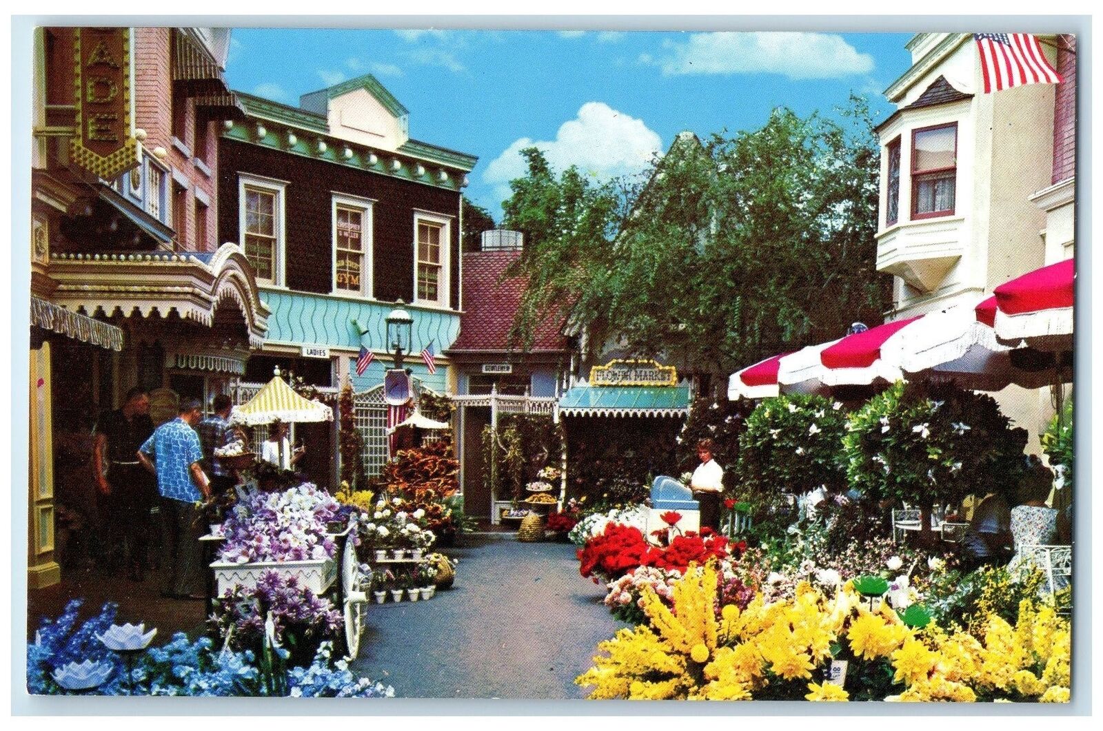 c1960's Flower Mart Loveliest And Most Photographed Spots Anaheim CA Postcard