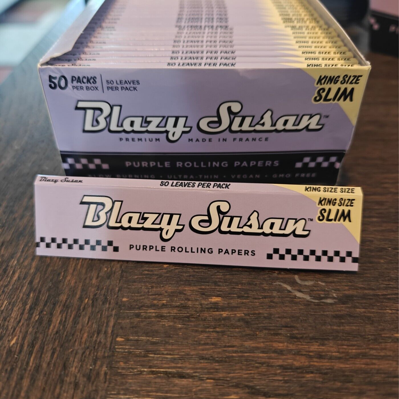 Blazy Susan King Size Rolling Papers Purple Papers *Best Price* USA Shipped