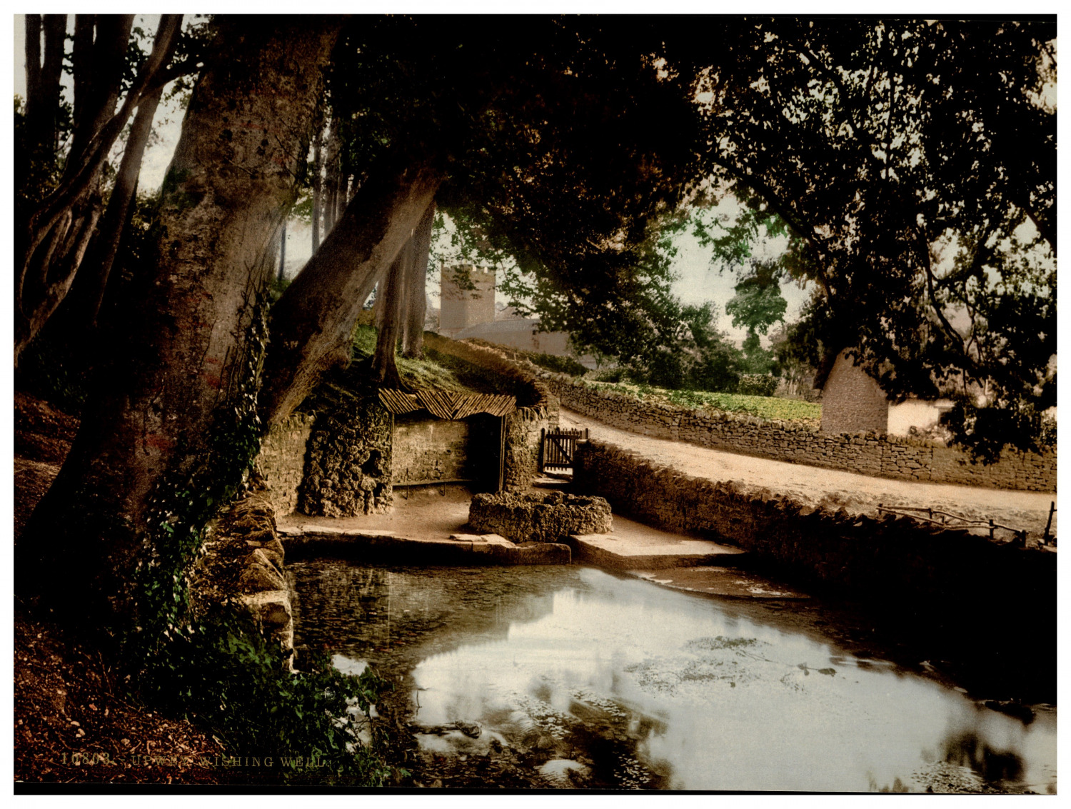 England. Upwey. The Wishing Well. Vintage Photochrome by P.Z, Photochrome Zurich