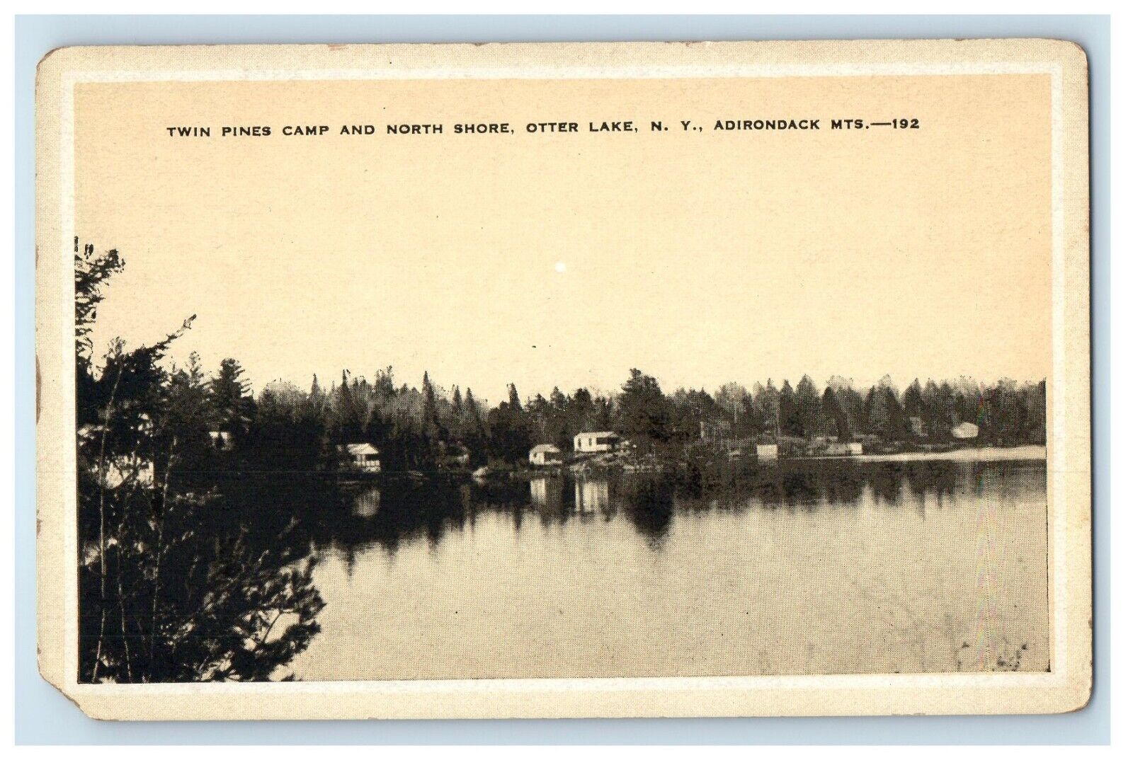 c1920's Twin Pines Camp Otter Lake NY Adirondack Mountains New York Postcard