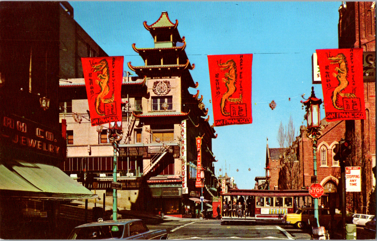 C. 1960\'s  San Francisco Chinatown Cable Car California CA Postcard