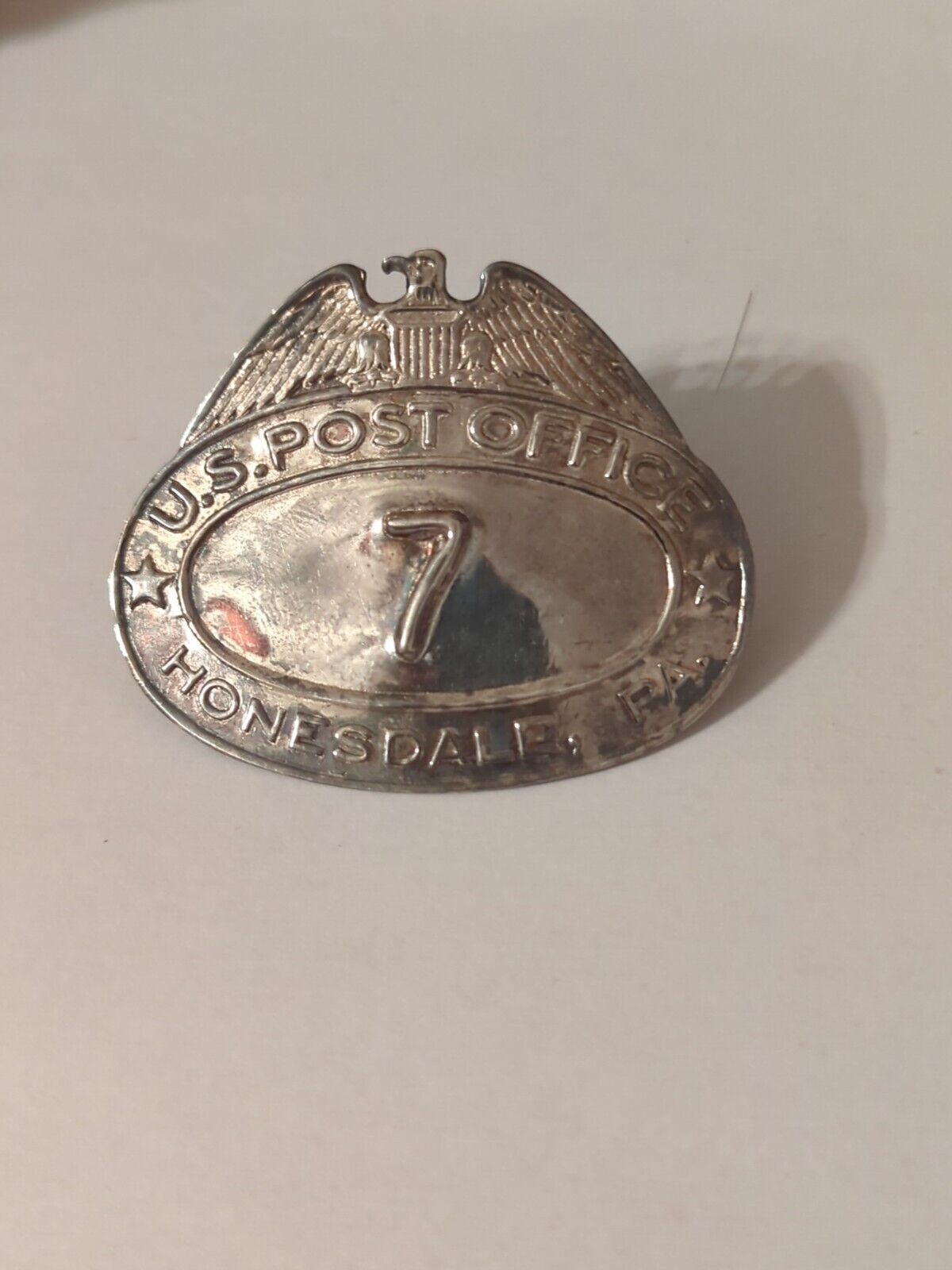 Vintage US Post Office Honesdale, PA. Hat Badge Walter & Sons NY