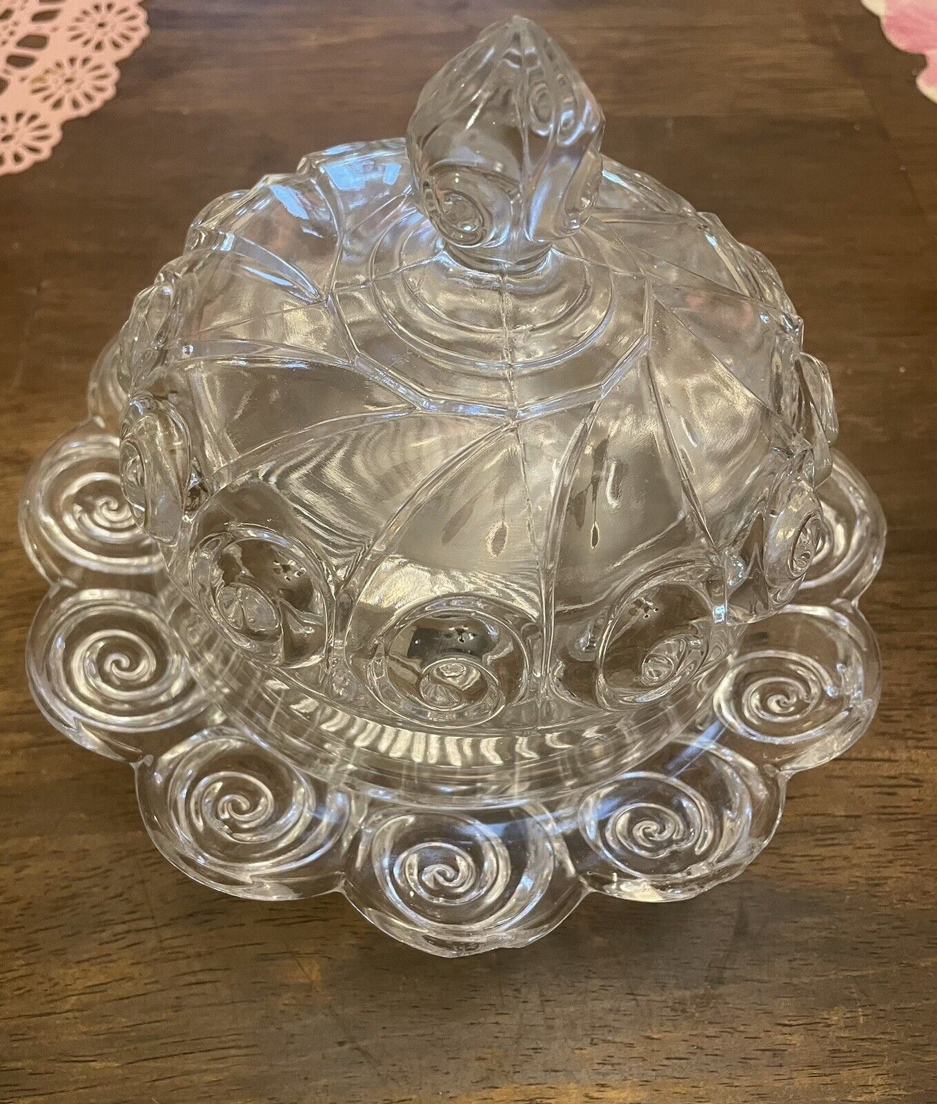 EAPG Covered Butter Dish Riverside Glass Works Snail State Series Pattern 1880s