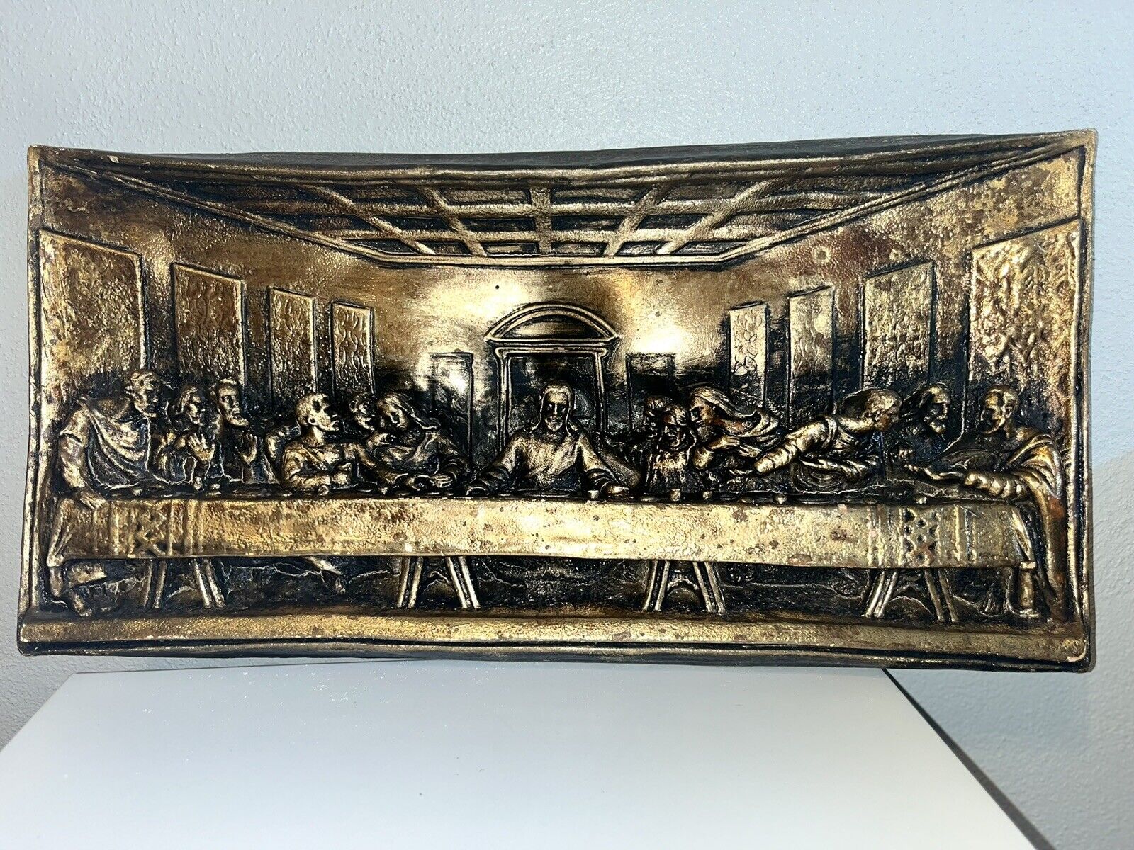 Vintage “Last Supper”  3-Dimensional Wall Plaque TRULY ONE OF A KIND
