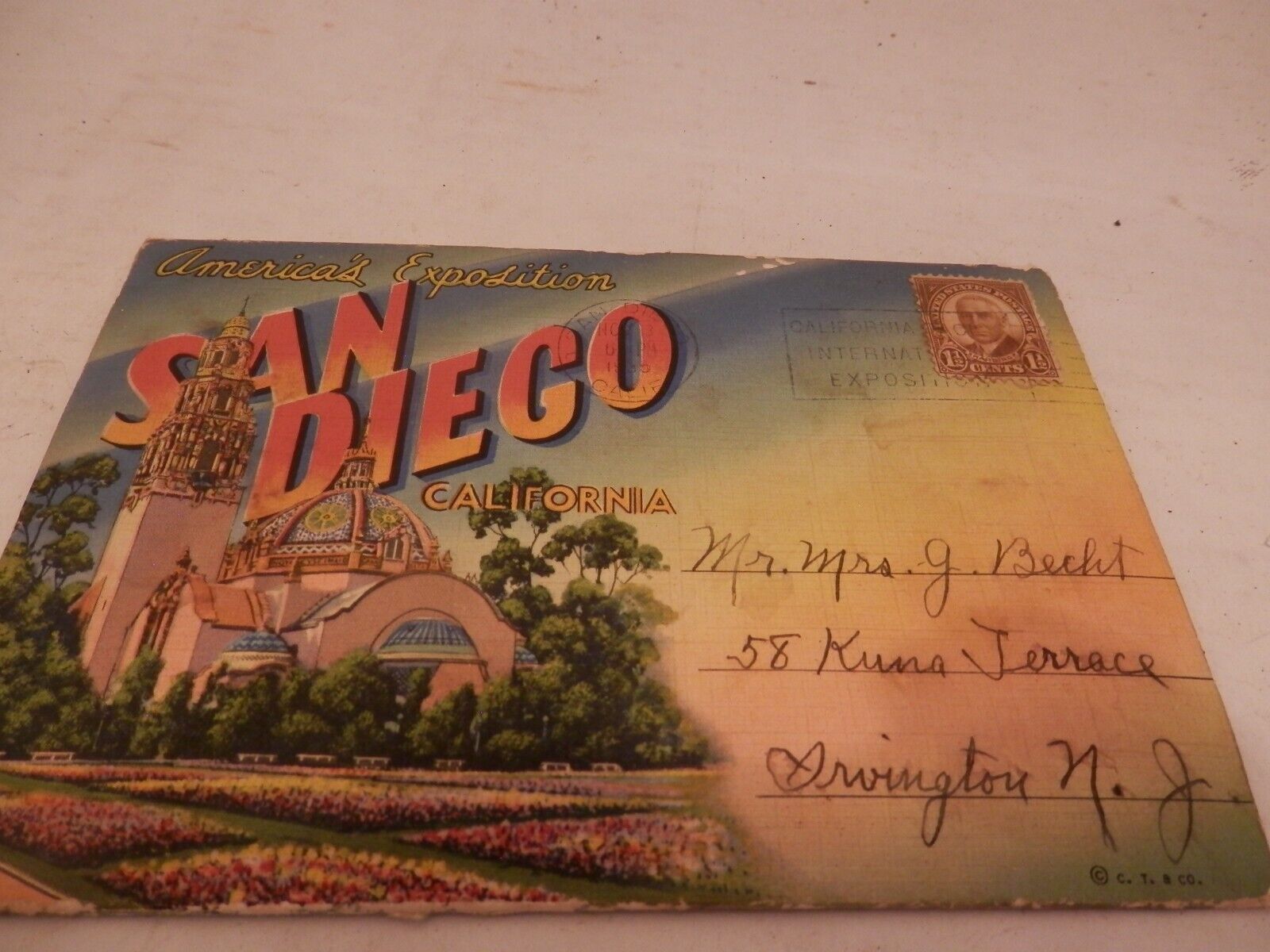 1935 AMERICA'S EXPOSITION~SAN DIEGO CA~19 VIEWS Vintage Linen Postcard Booklet
