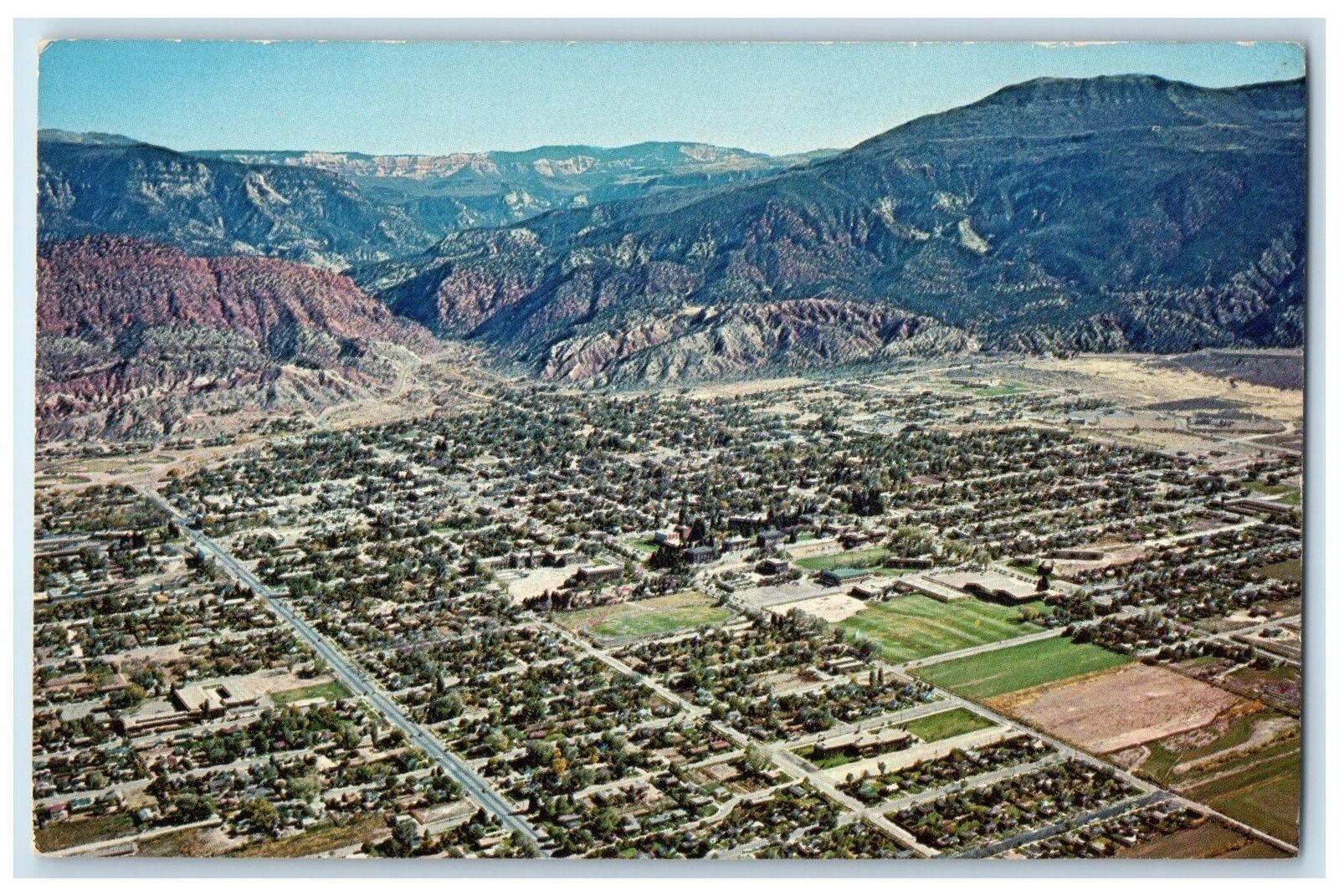 c1960's Aerial View Of Cedar City Utah UT Unposted Mountains And Houses Postcard