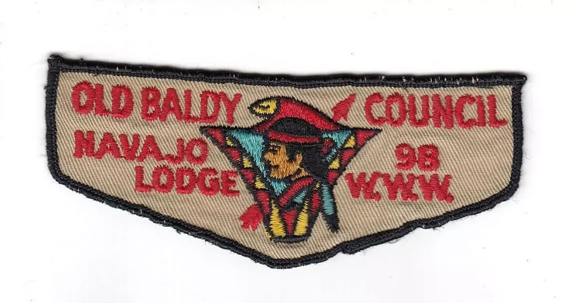 OA NAVAJO LODGE 98 BSA OLD BALDY COUNCIL CA PATCH FF F1 FIRST FLAP MINT