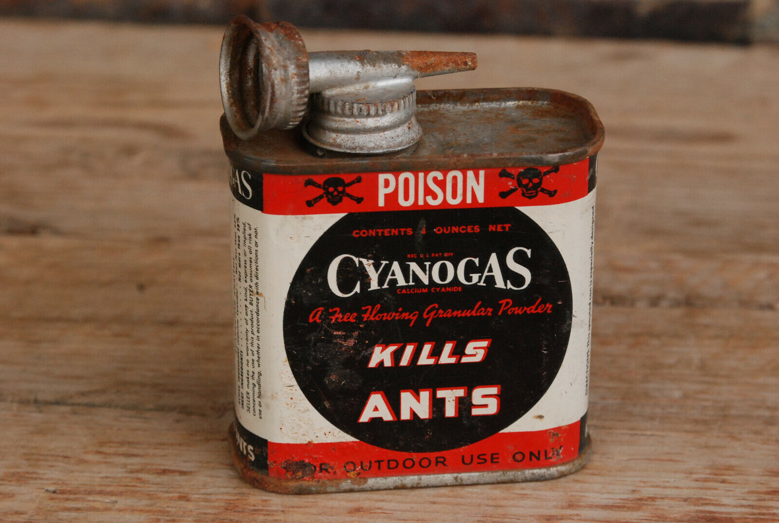 Vintage Cyanogas Ant Killer Empty Can Tin Rare American Cyanamid Chemical Co