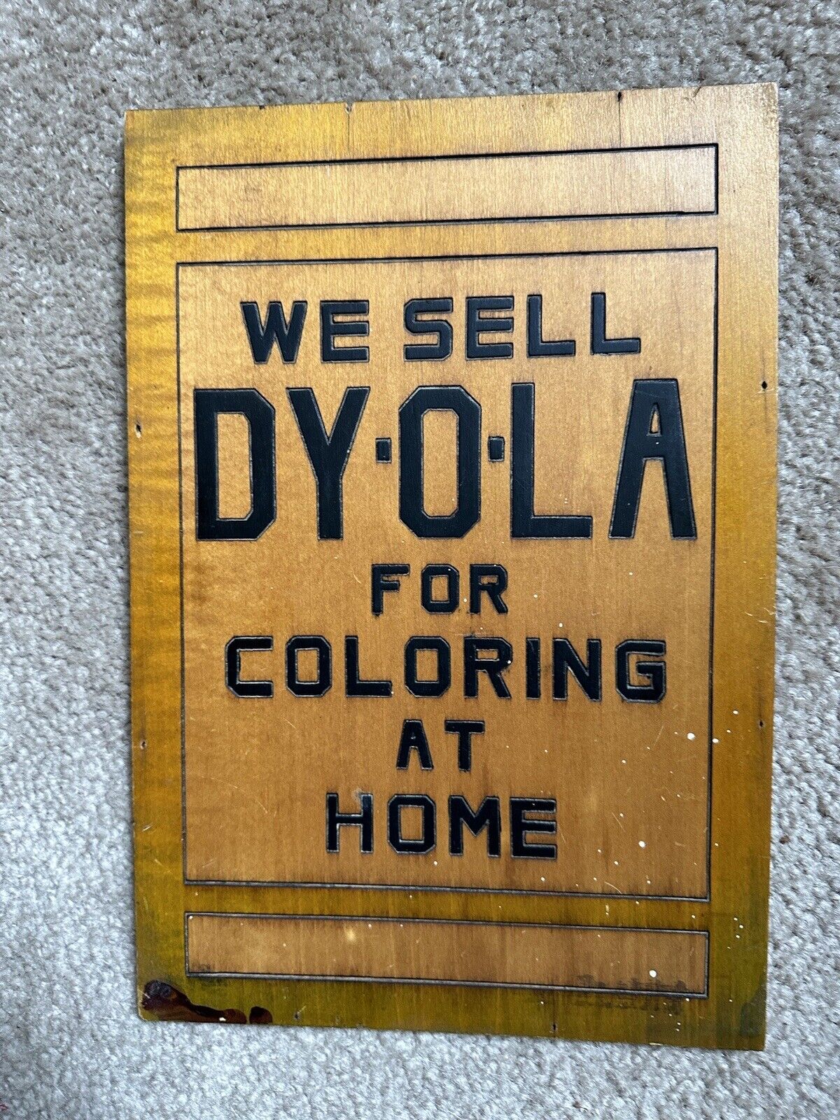 Vintage Antique Old Store Display DY-O-LA Dye Cabinet Front Door Panel