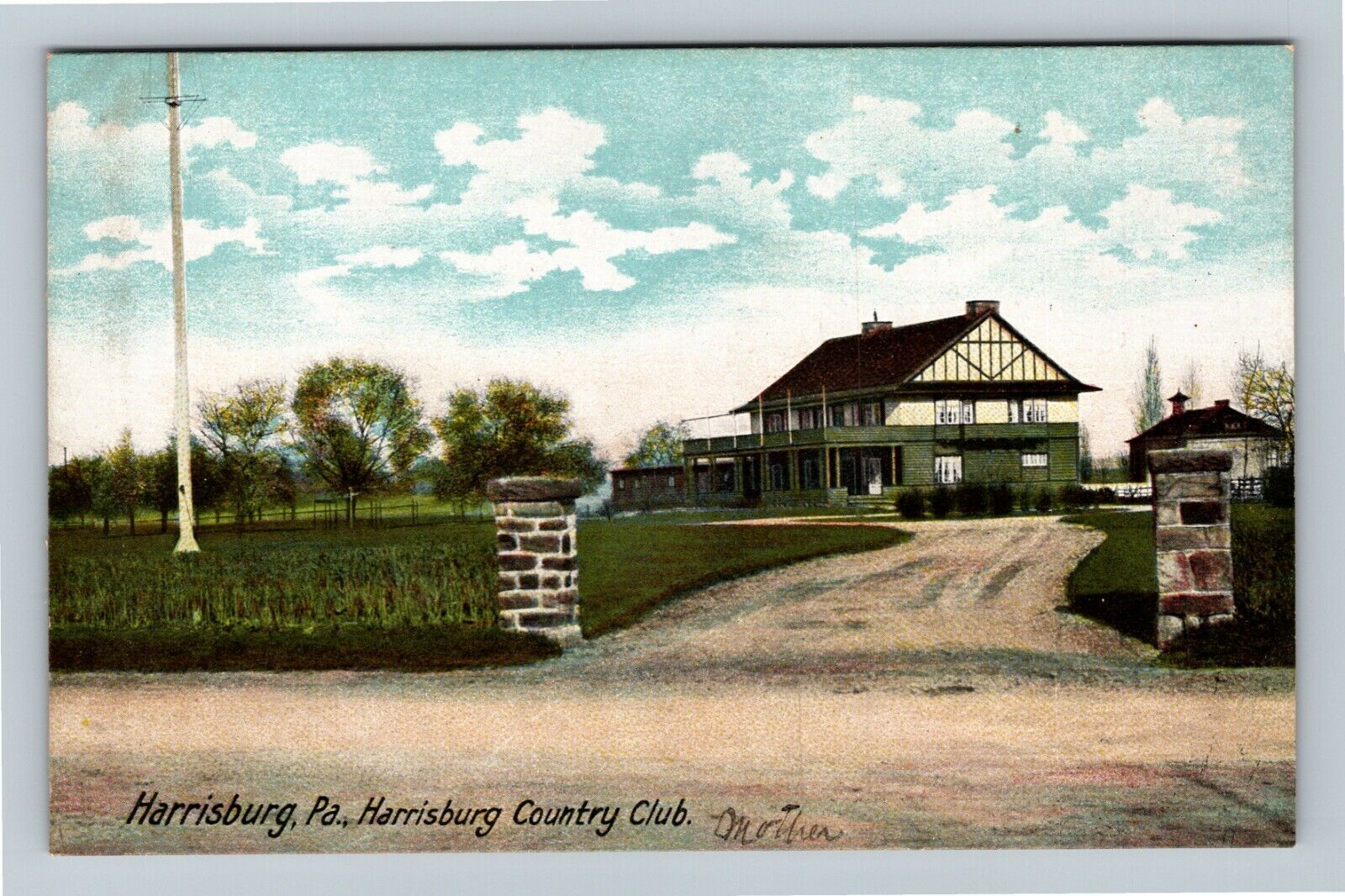 Harrisburg PA-Pennsylvania, Harrisburg Country Club, c1910 Vintage Postcard