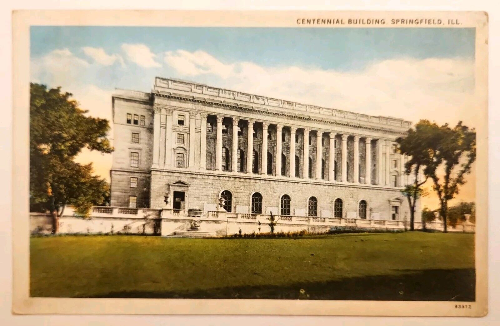 Centennial Building Springfield Illinois IL Postcard UNP Linen Street view 