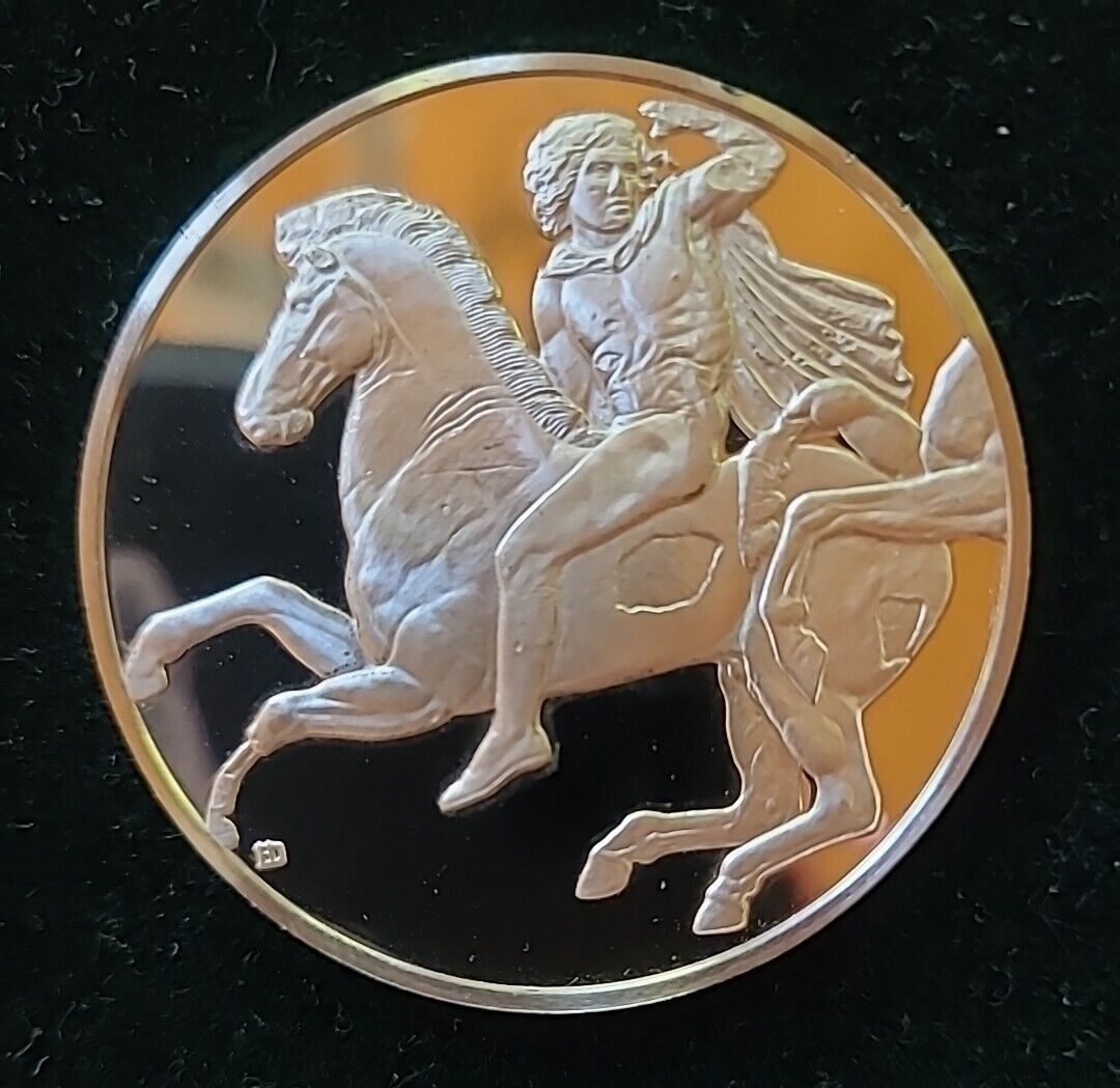 Franklin Mint 66g Sterling Silver Greatest Masterpieces HORSEMAN #30 Art Coin