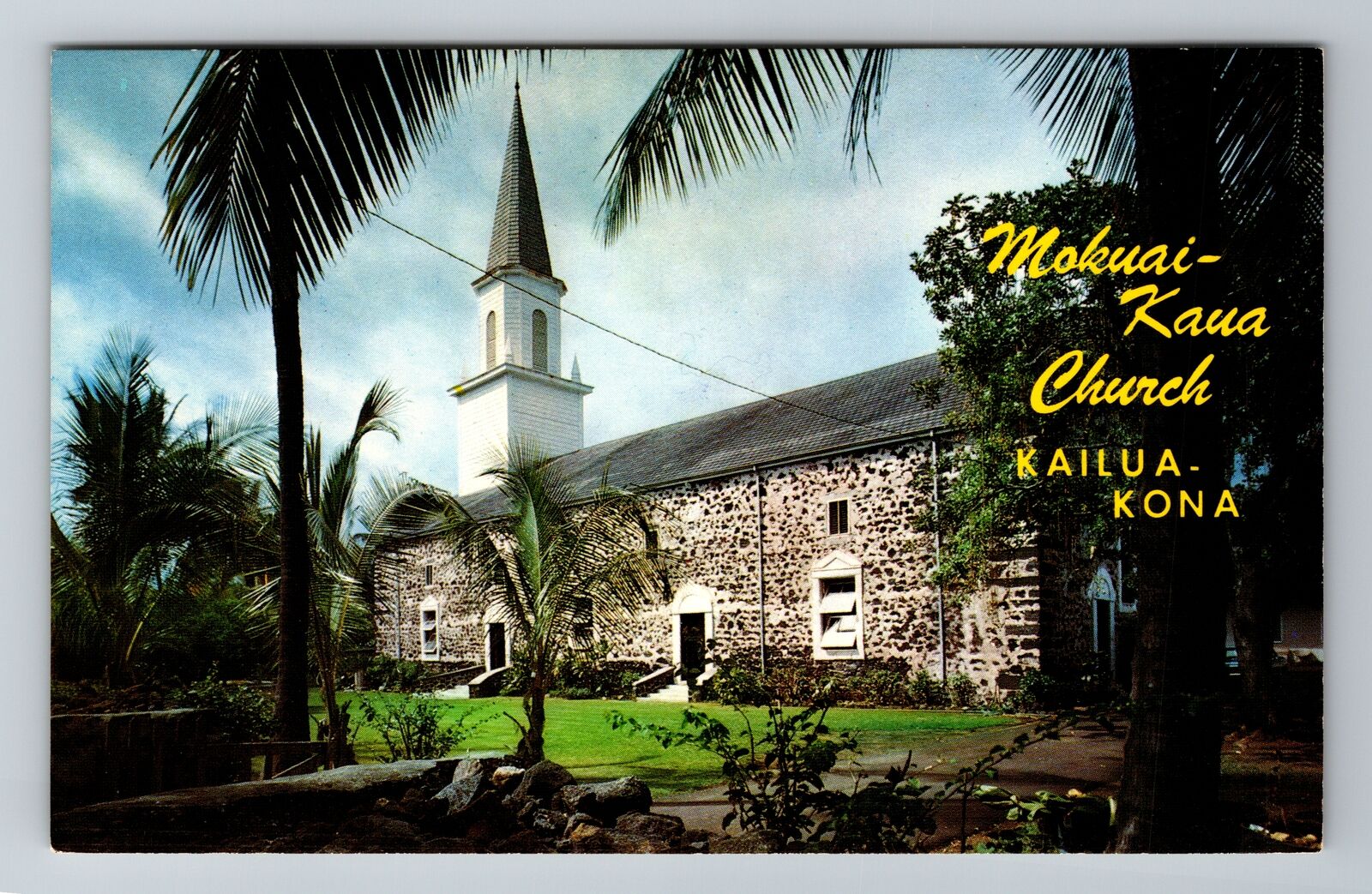 Kailua Kona HI-Hawaii, Mokuai Kaua Church, Religion, Antique, Vintage Postcard