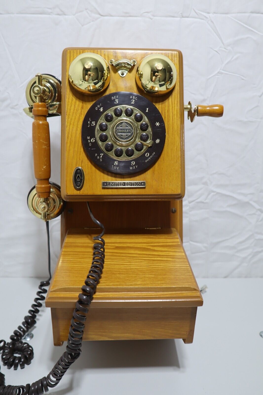 Working CROSLEY WOODEN WALL PHONE Vintage Retro Style Telephone.
