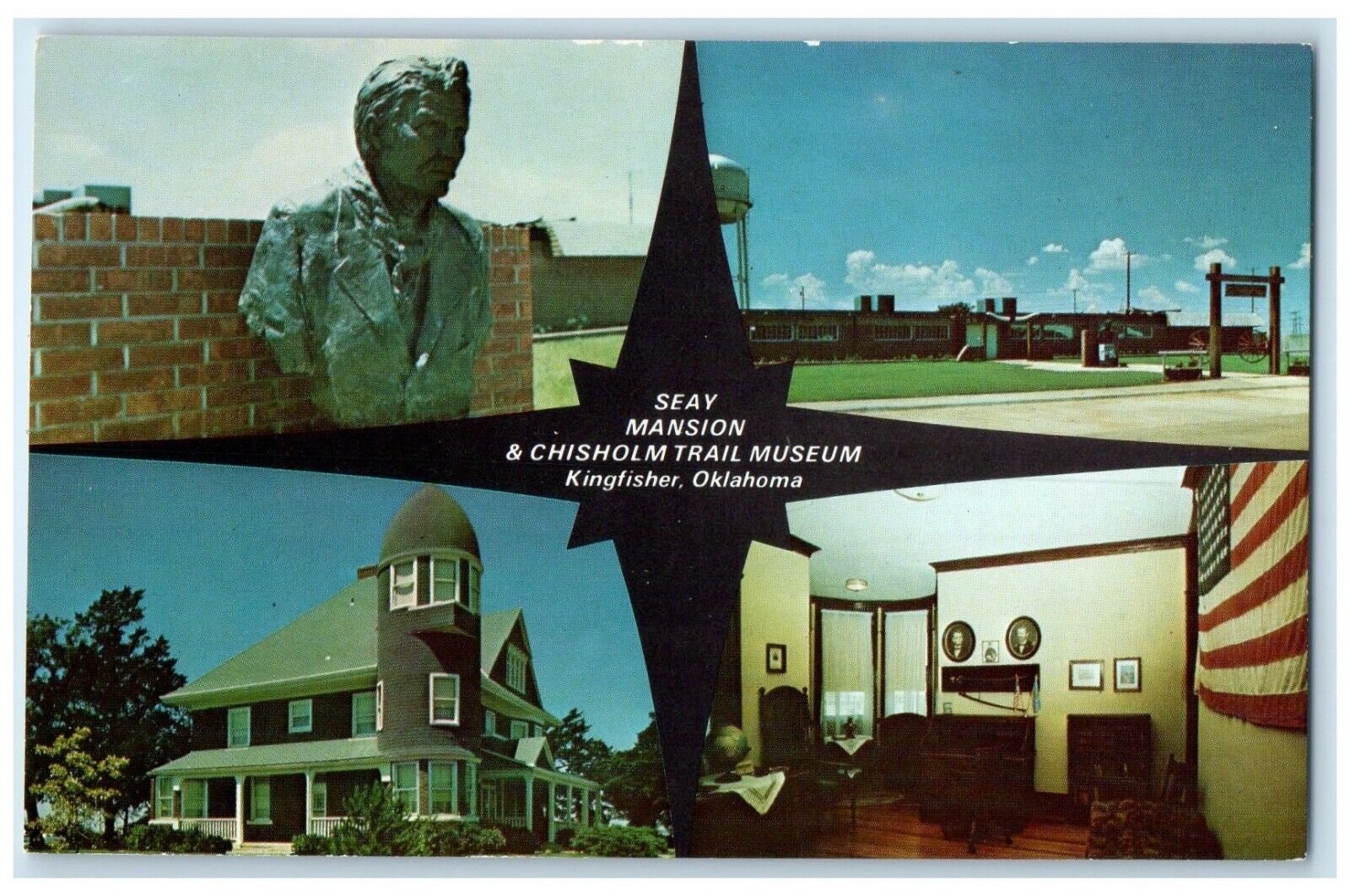 c1960 Seay Mansion Chisholm Trail Museum Multi-View Kingfisher Oklahoma Postcard