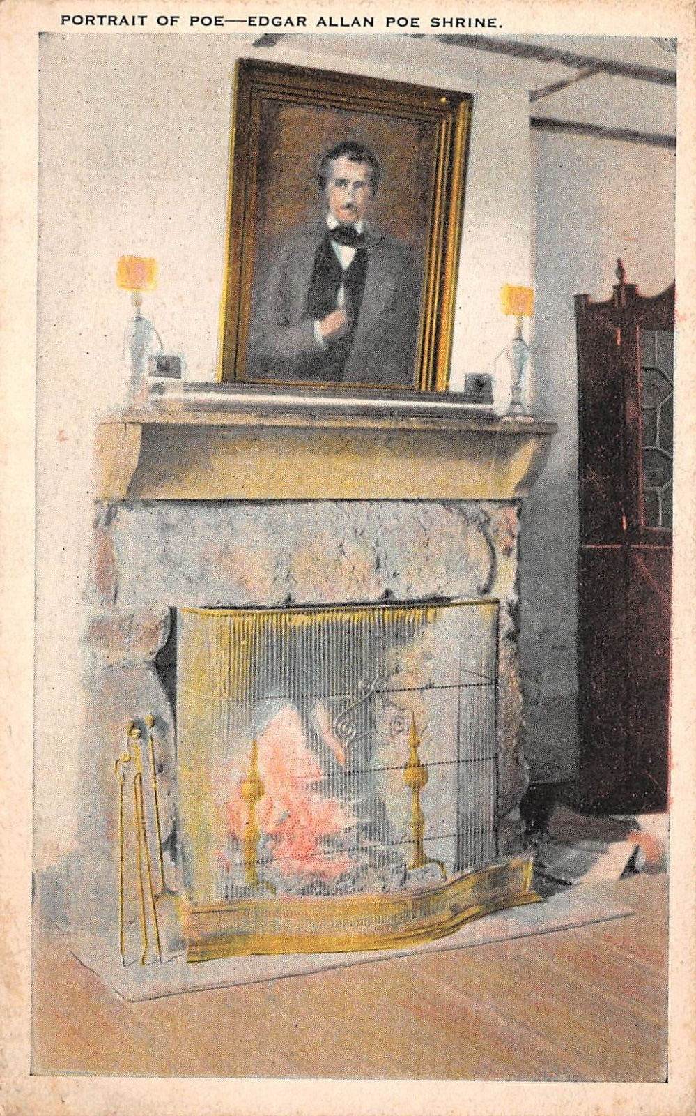 Richmond Virginia Edgar Allen Poe's Portrait Vintage Postcard 9239