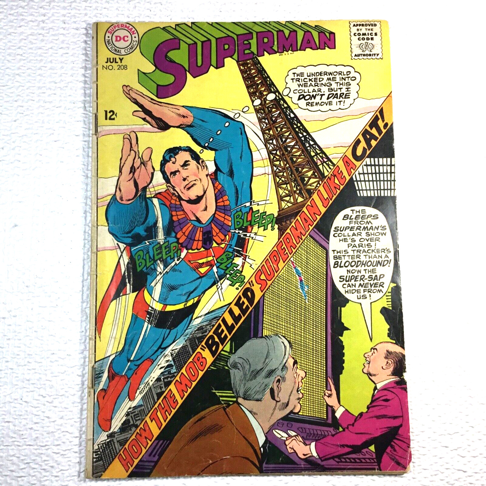 Vintage Comic Book Superman #208 Neal Adams cover Silver Age DC 1968 Curt Swan