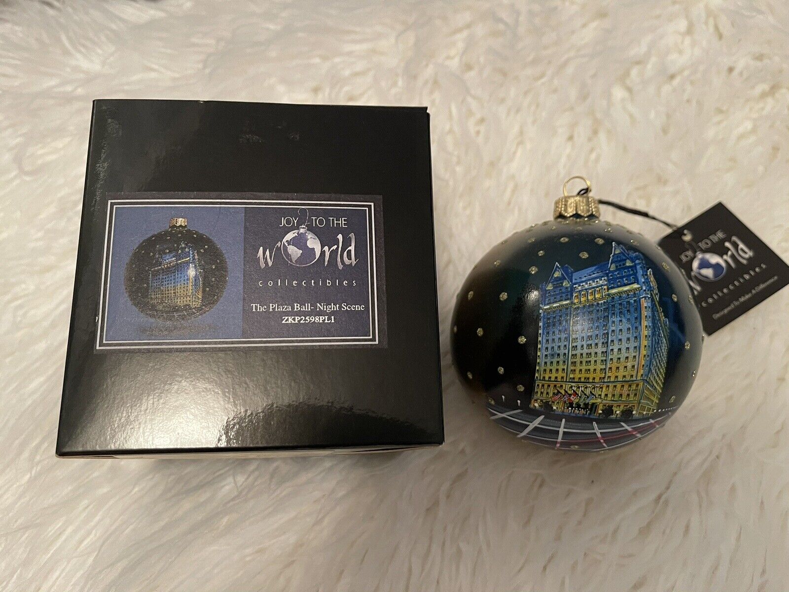 Plaza Hotel Christmas Ornament Joy To The World Collectibles Night Scene