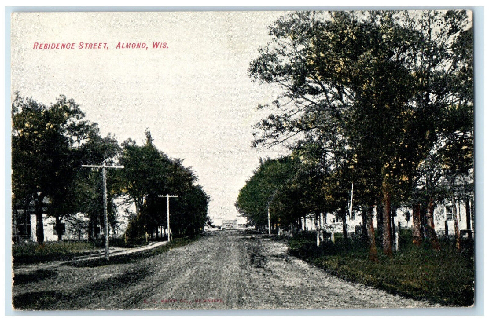 c1910 Residence Street Almond Wisconsin WI Antique Unposted Postcard