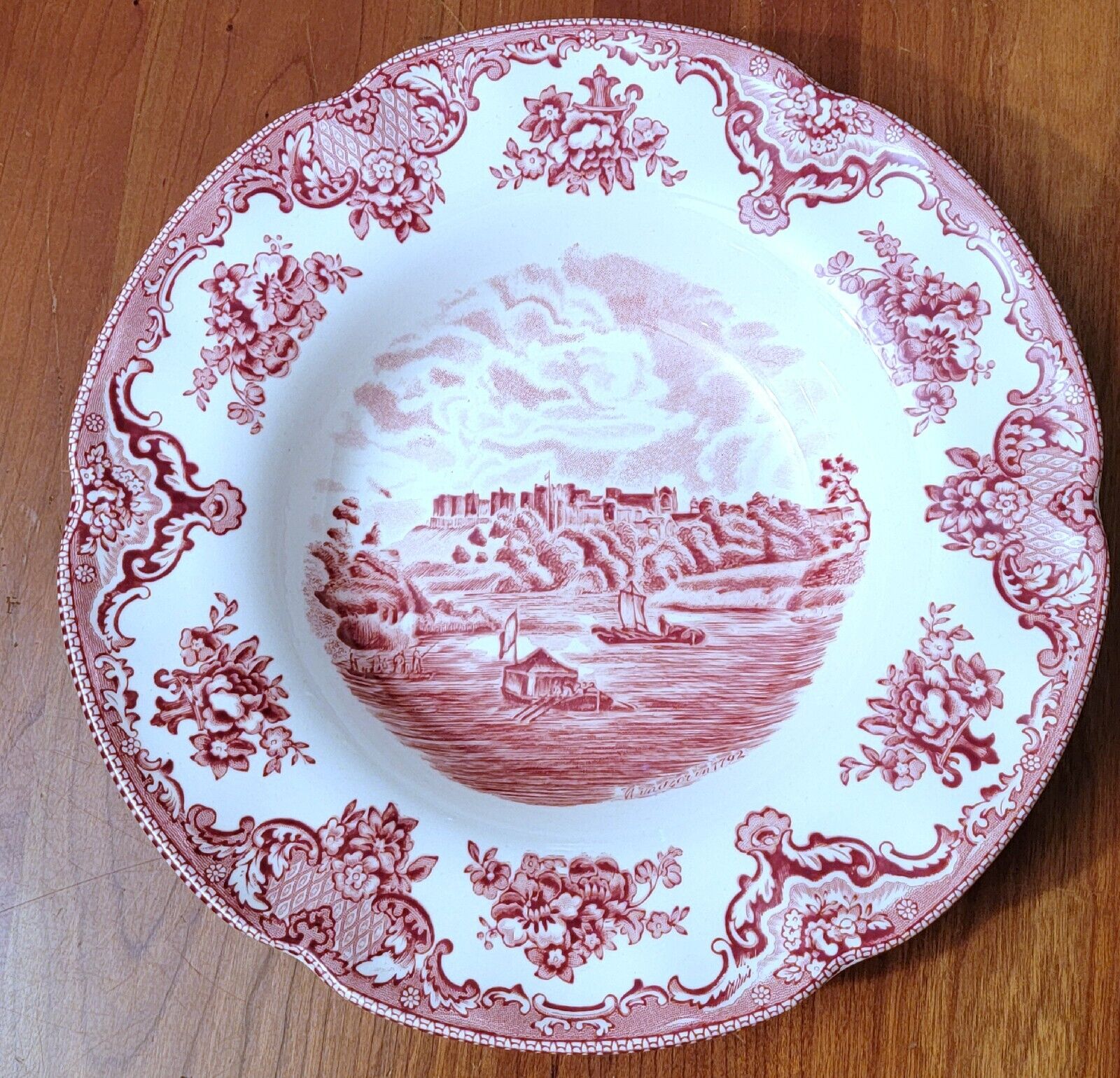 Johnson Brothers Old Britain Castles England Soup Bowls(s) Red Pink Excellent 
