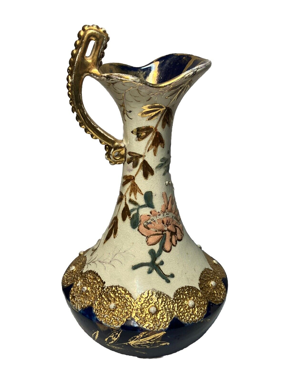 Cincinnati Art Pottery Co Ewer Vase Floral Rare Rookwood Competitor William Dell