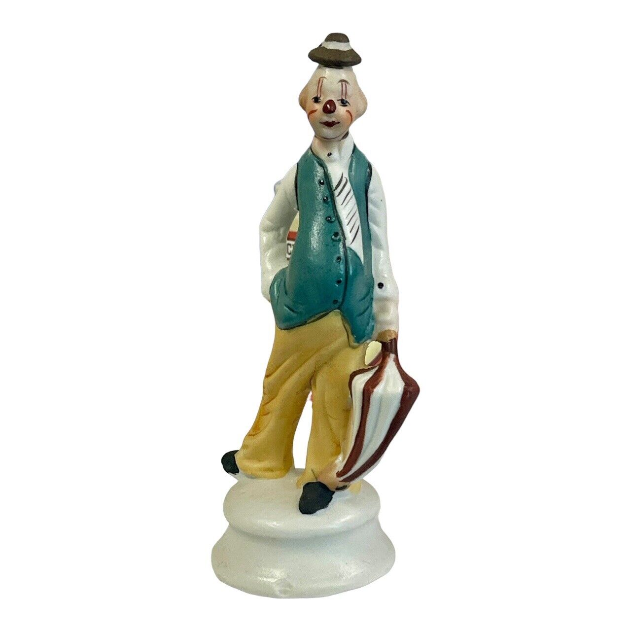 Vintage Ardco Fine Quality Dallas Bisque Porcelain PotBelly Clown 6” Figurine