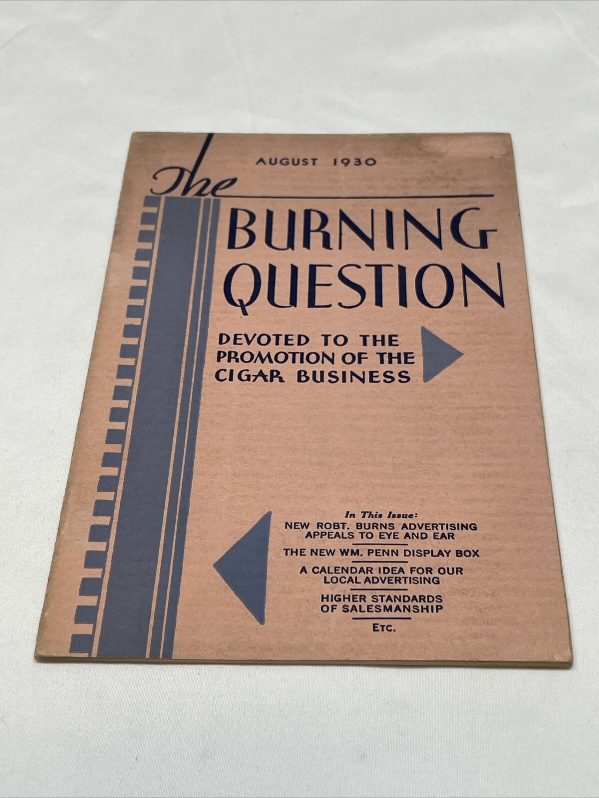 Vintage The Burning Question August 1930 Tobacco Magazine Paper Ephemera KG JD