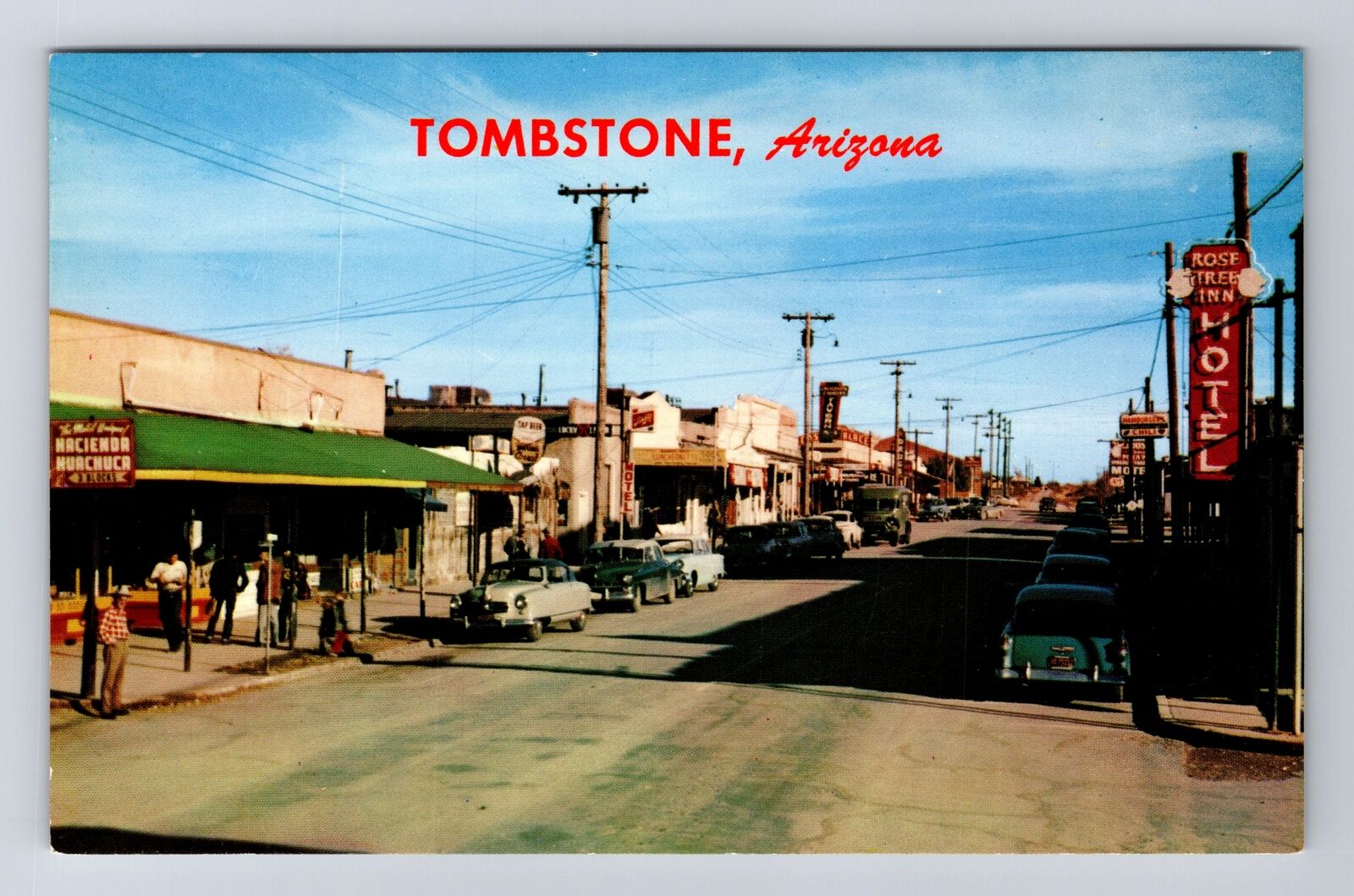 Tombstone AZ-Arizona, Allen Street, Advertisement, Antique, Vintage Postcard