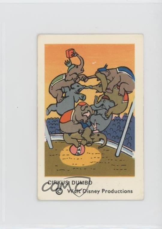 1966 Dutch Gum Disney Unnumbered Copyright at Bottom Dumbo Cirkus f5h