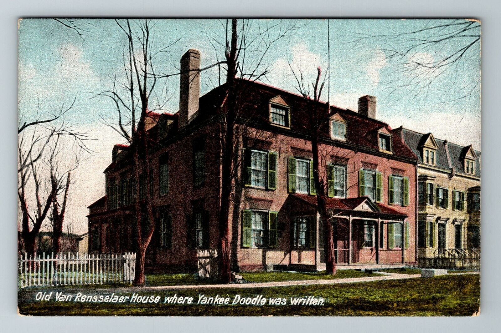 Troy NY-New York, Old Van Rensselar House, Exterior, Vintage Postcard