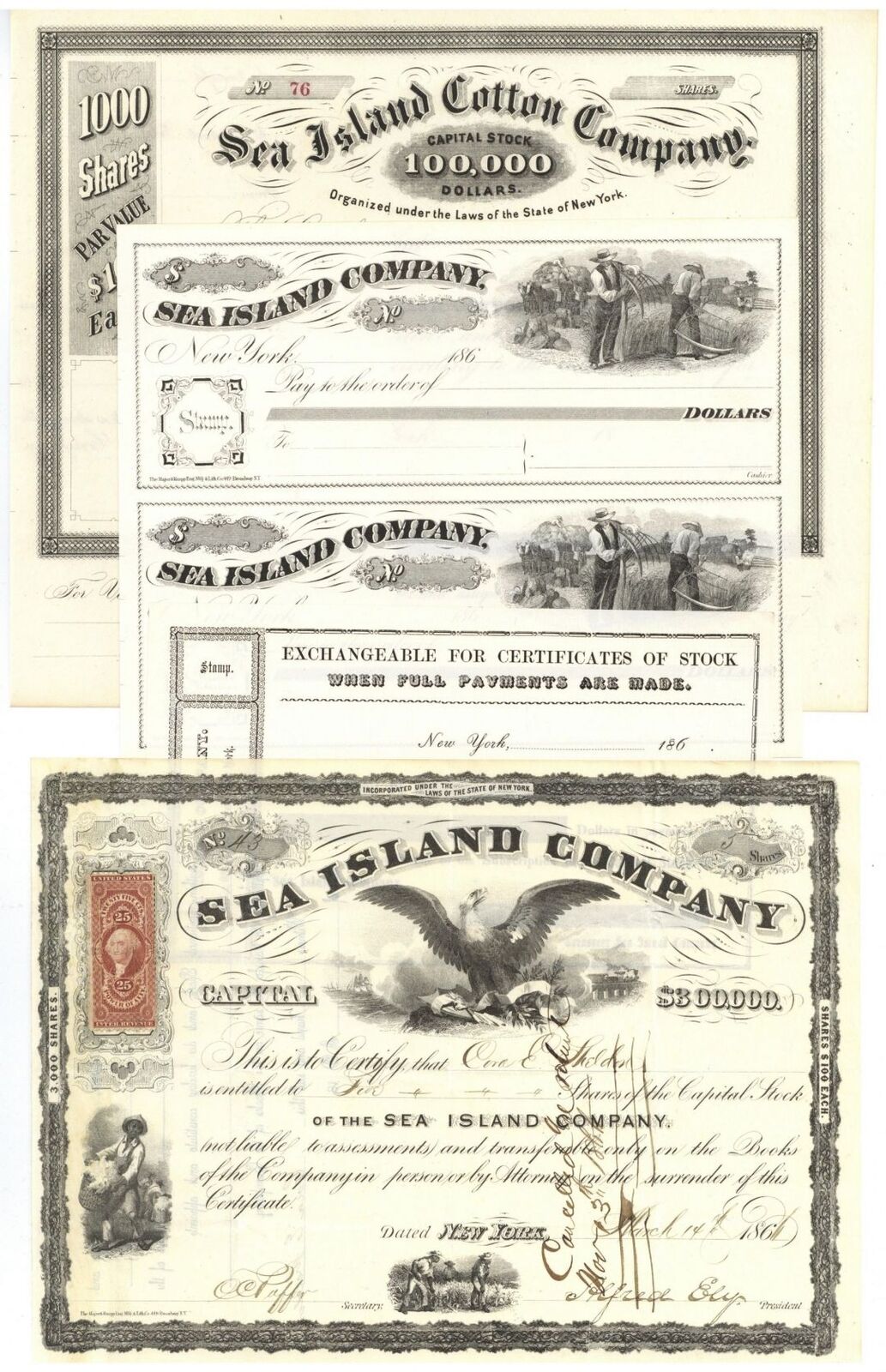 Collection of 4 (Four) Sea Island Co. Items - Cotton - South Carolina, Georgia, 