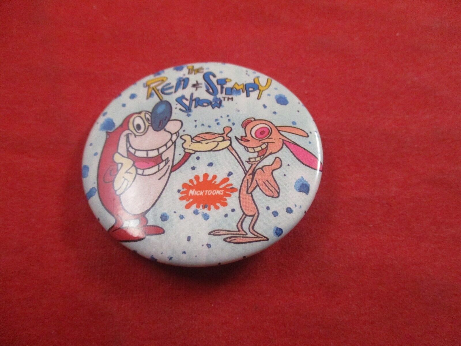 The Ren & Stimpy Show Nickelodeon TV Show Cartoon 1992 Promotional Pin Pinback