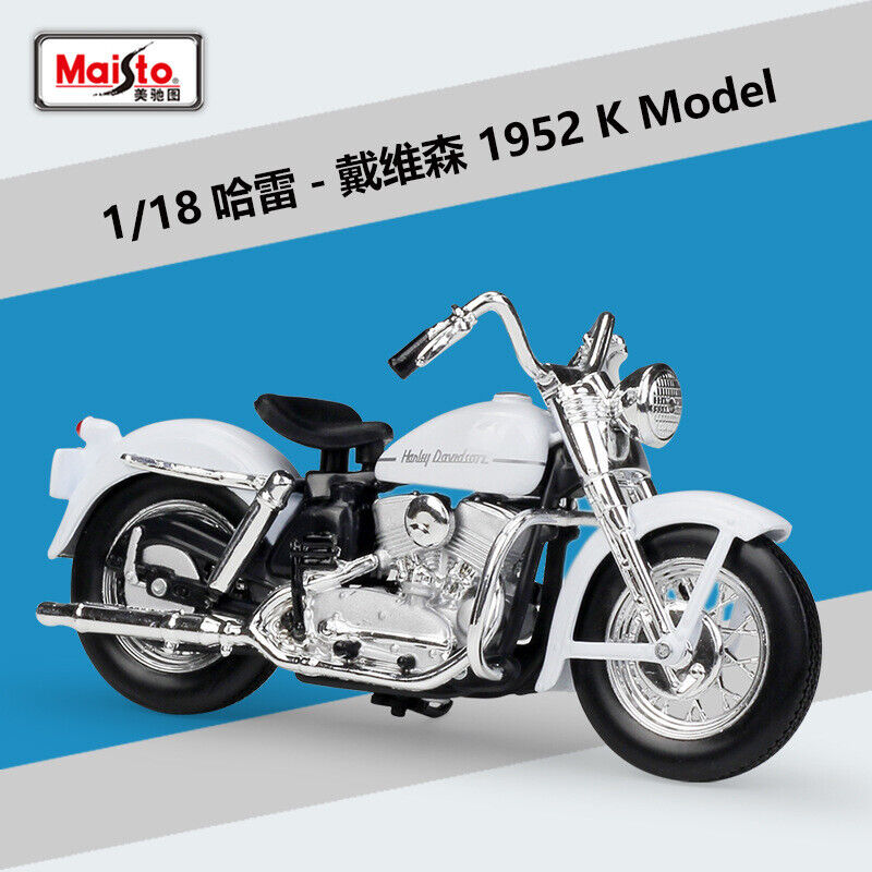 MAISTO 1:18 Harley Davidson 1952 K MOTORCYCLE BIKE Diecast Model Toy Gift NIB