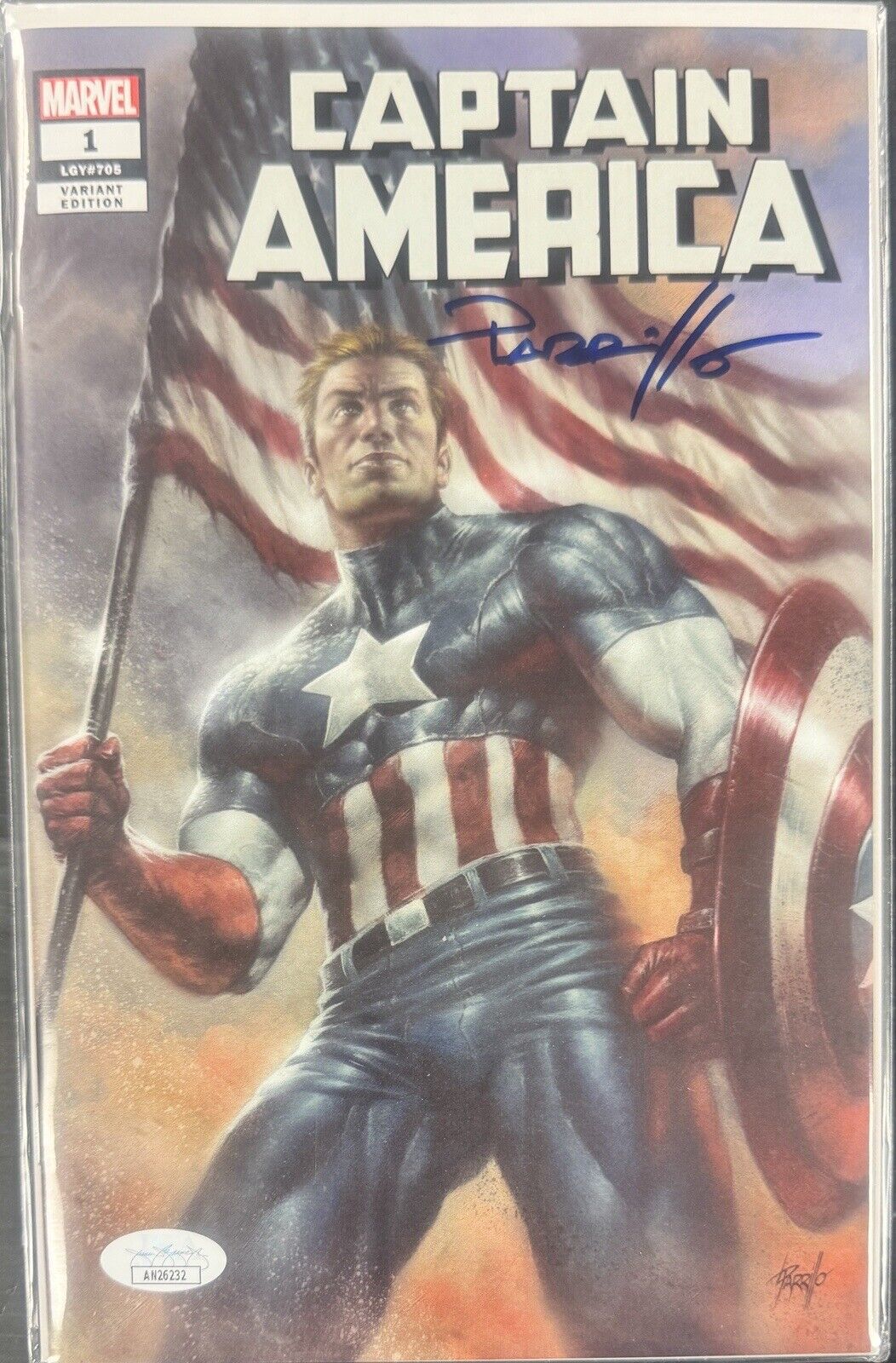 Captain America #1  Comic Book  Lucio Parrillo  7/4/2018 Signed JSA Autographed