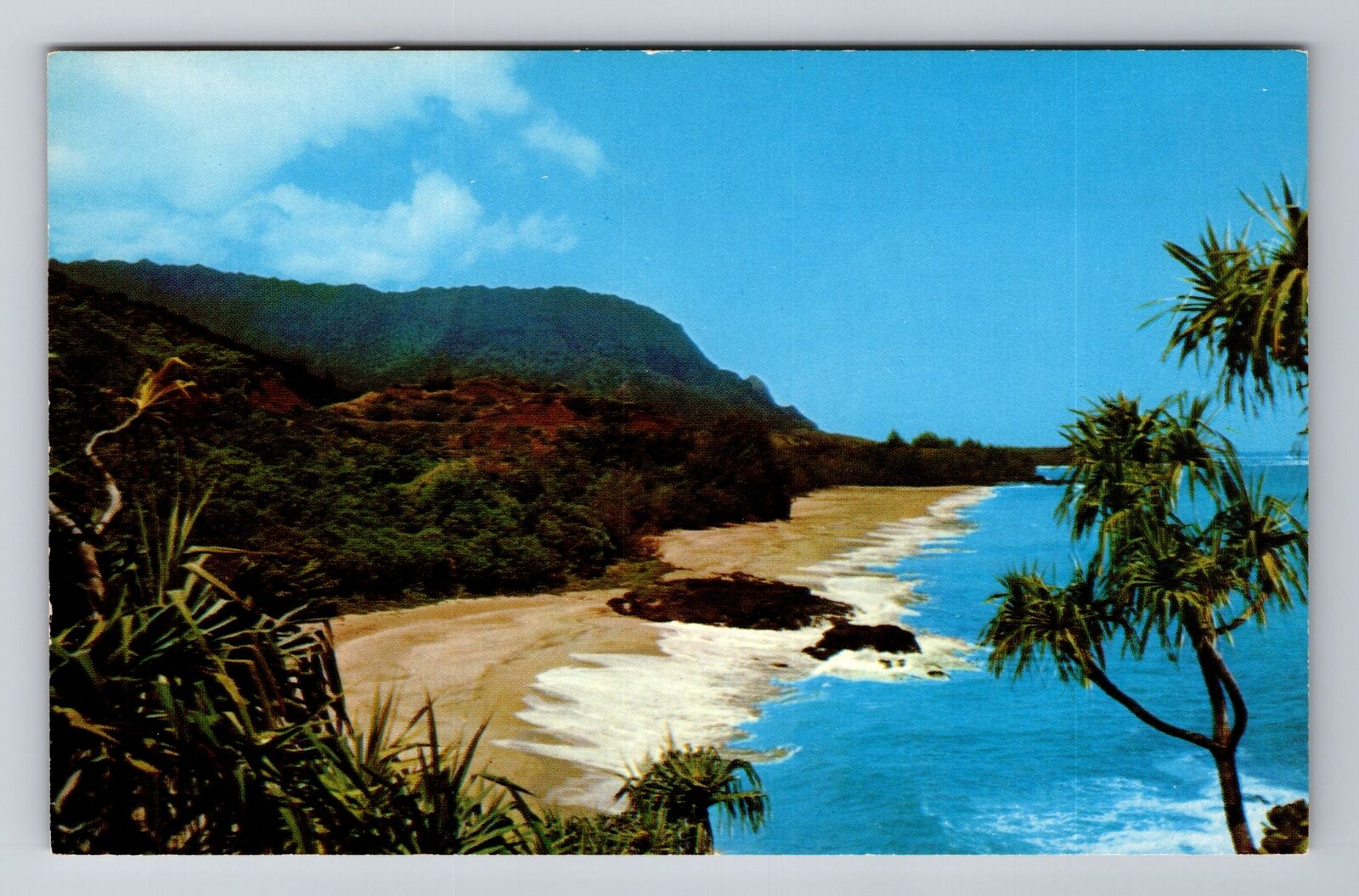 Kauai HI-Hawaii, Lumahai Beach, Antique Vintage Souvenir Postcard