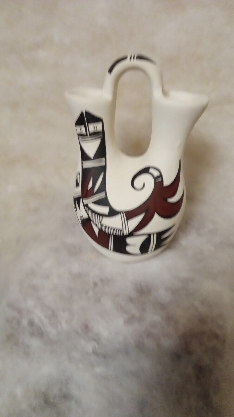Vintage Native American Wedding Vase Acoma Pueblo Hand Painted Signed