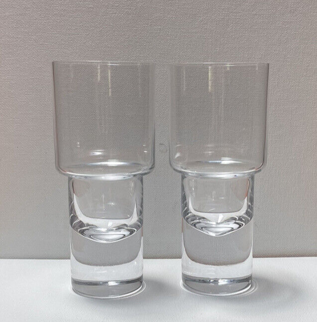 LSA Vodka Set Two Shot Glasses Made in Poland Mouth Blown Glass Heavy Base NWOT
