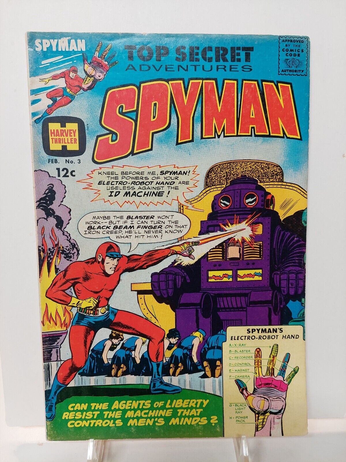 Spyman #3       Top Secret Adventures Spyman       Harvey Comics 1966     (F395)