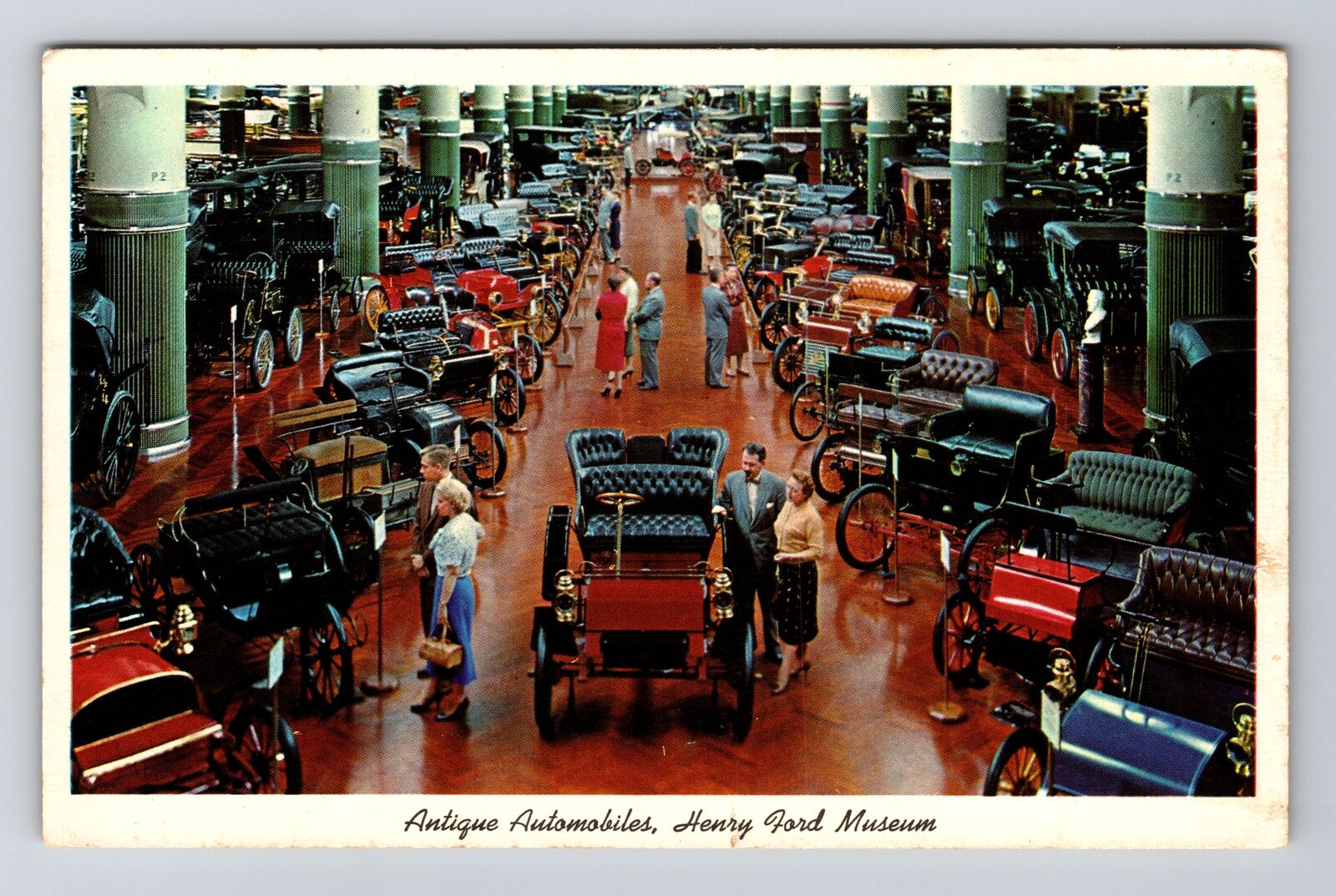 Dearborn MI-Michigan, Antique Cars at Henry Ford Museum, Vintage Postcard